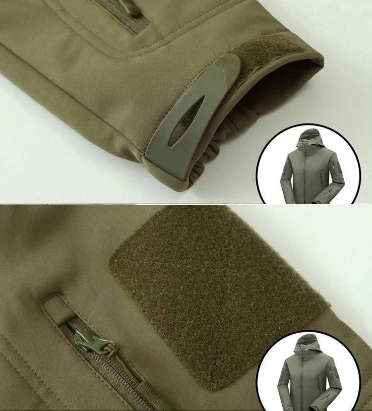 Men's Hooded Multi-Pocket Softshell Jacket