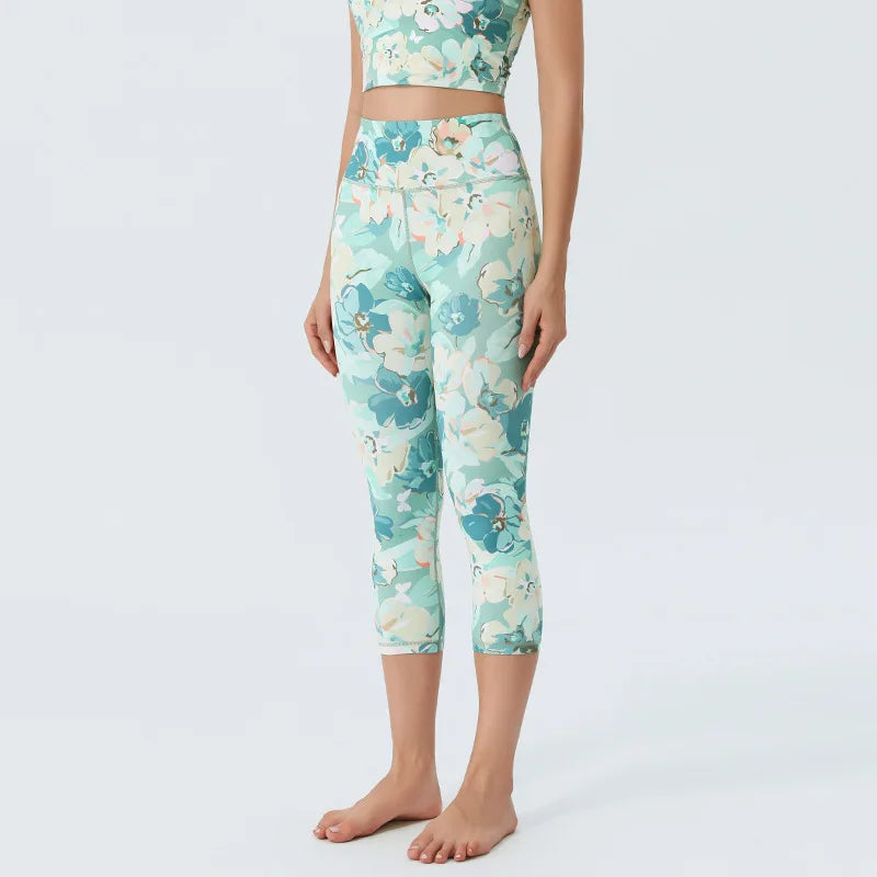 Women's Floral Sports Bra and Leggings Workout Set