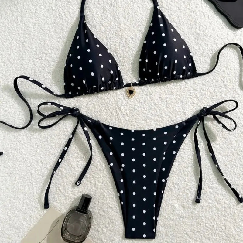 Black and White Polka Dot Bikini