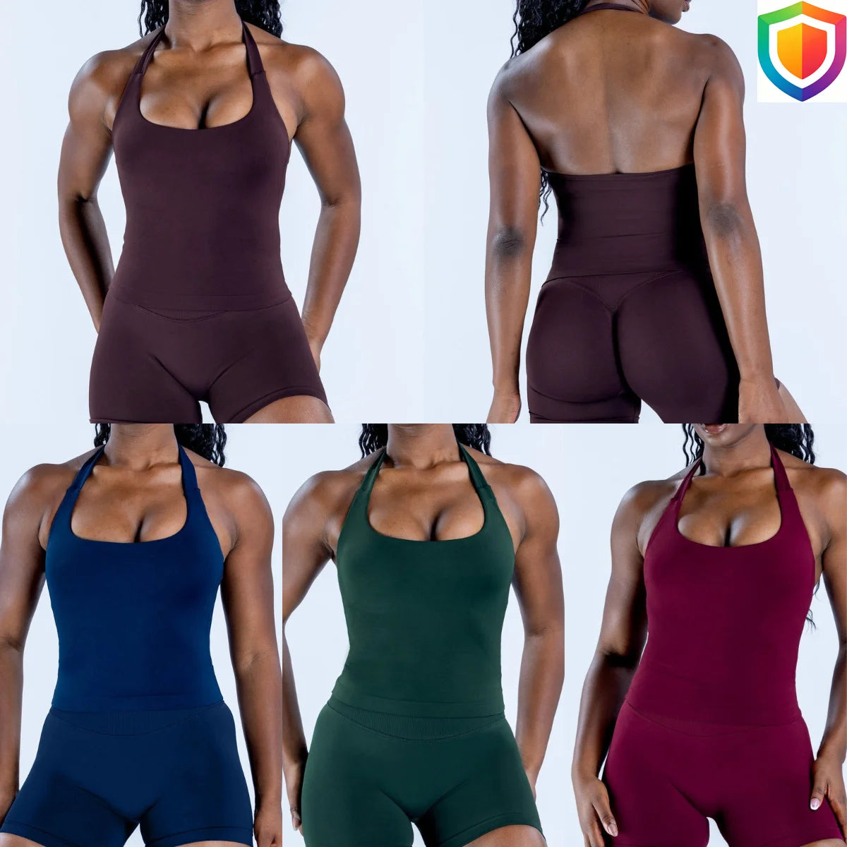 Women's Halter Tank And Shorts Yoga Set For Workout Outfits