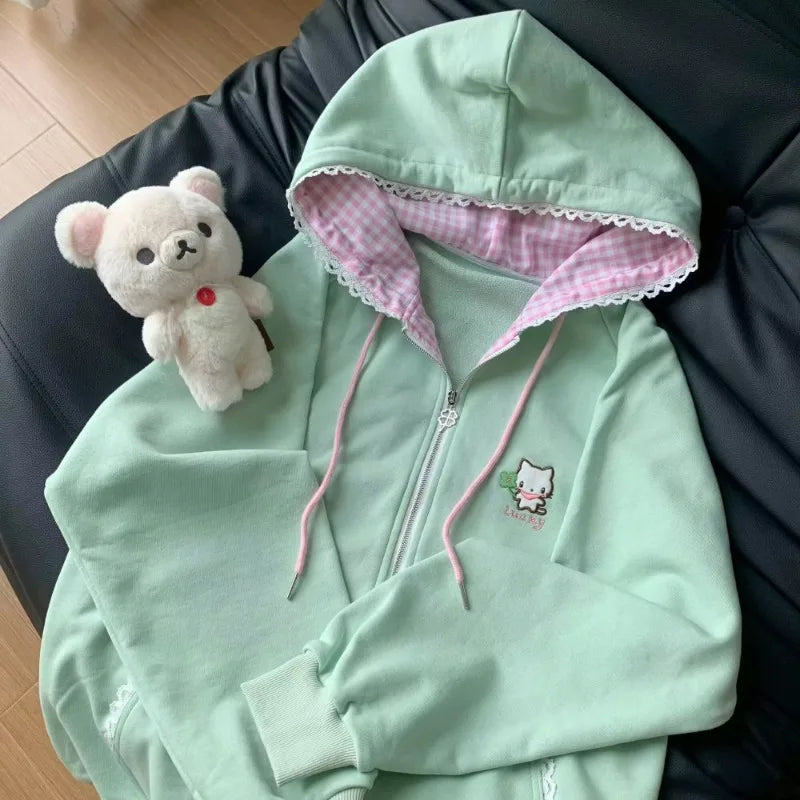 Long Sleeve Full Zip Casual Hooded Sweatshirt for Layering