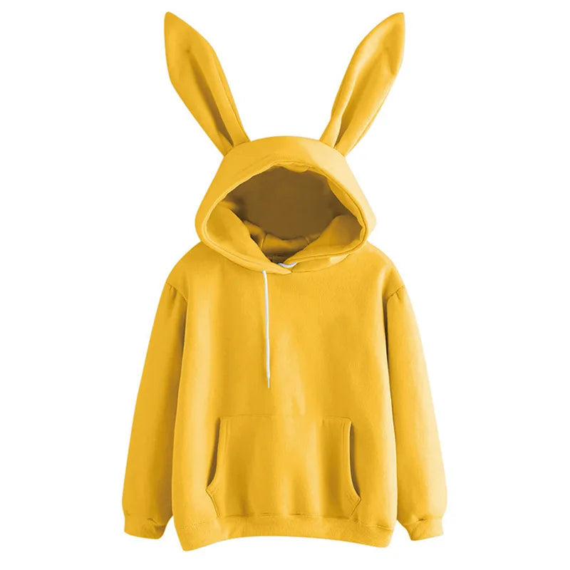 Rabbit Ear Long Sleeve Pullover Casual Hoodie for Layering