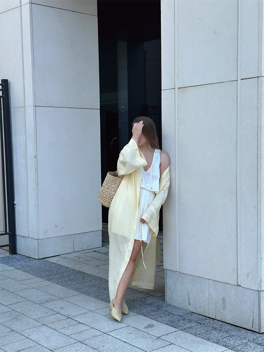 Women's Oversized Linen Kimono Jacket