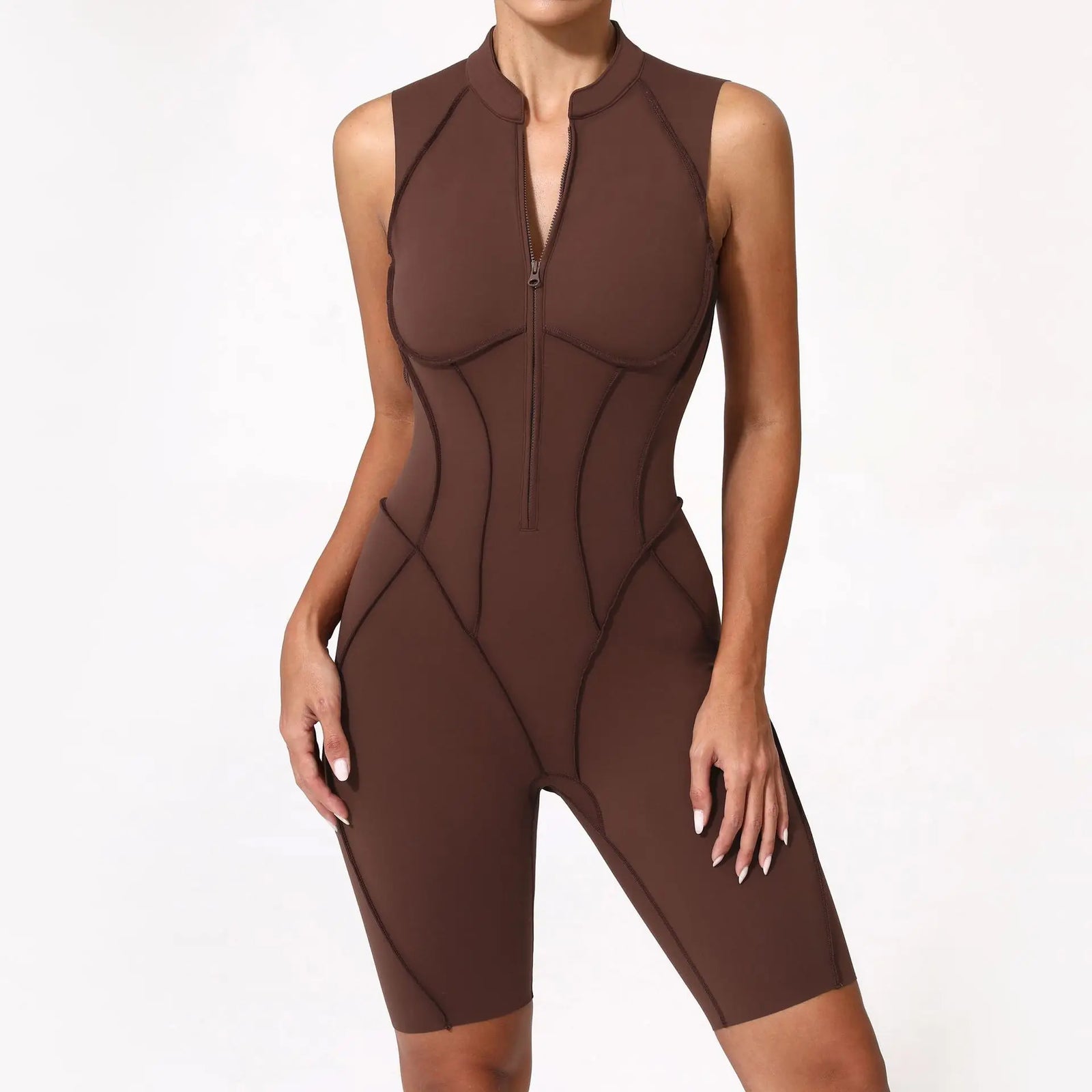 Women's Contoured Workout One Piece with Back Cutout and Multiple Sleeve Styles