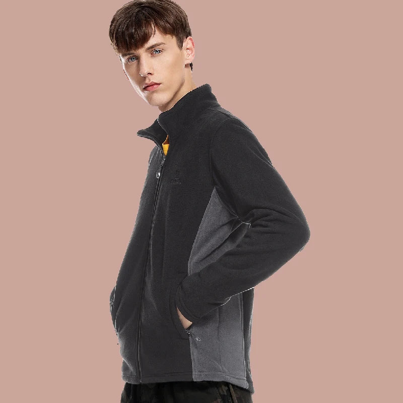Long Sleeve Full Zip Fleece Outdoor Jacket with Pockets