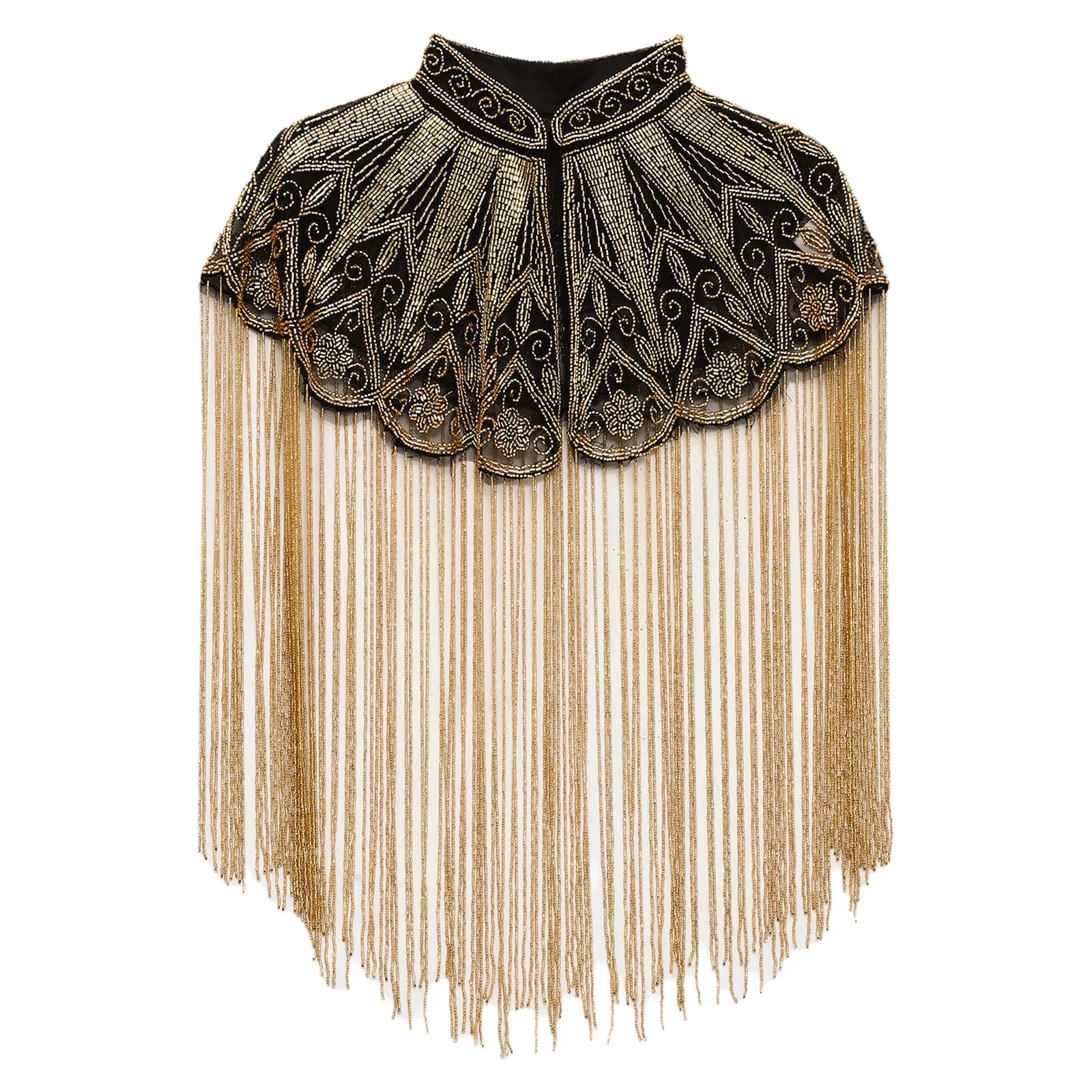 Beaded Long Fringe Cape for Layering over Outfits
