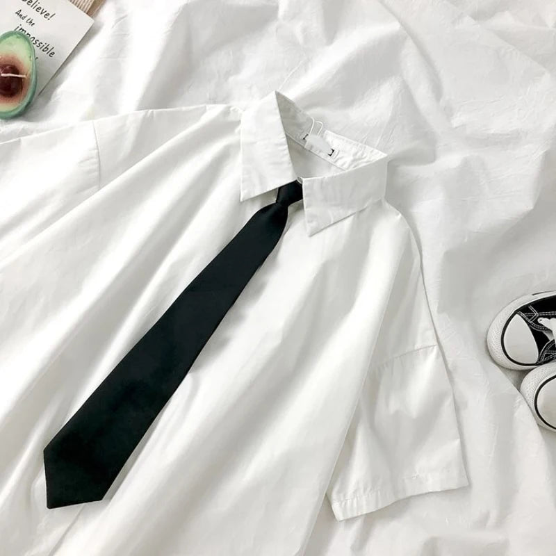 Women's Collared Half Sleeve Shirt with Tie and Bottom Options