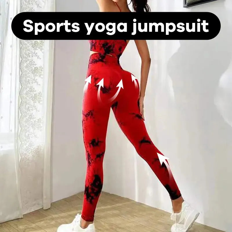 Women's Tie Dye Cami And Leggings Yoga Set