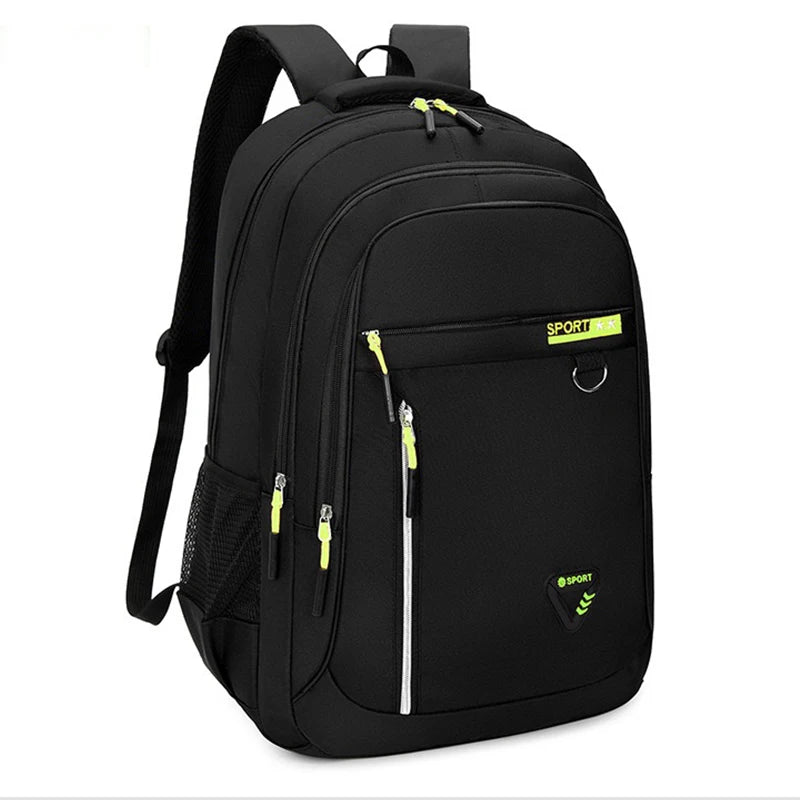 Multi-Layer Commuter Backpack with Front Zippers and Contrast Colour Details