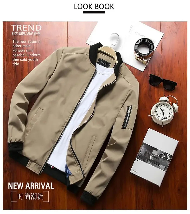 Long Sleeve Casual Streetwear Jacket with Front Closure and Pockets