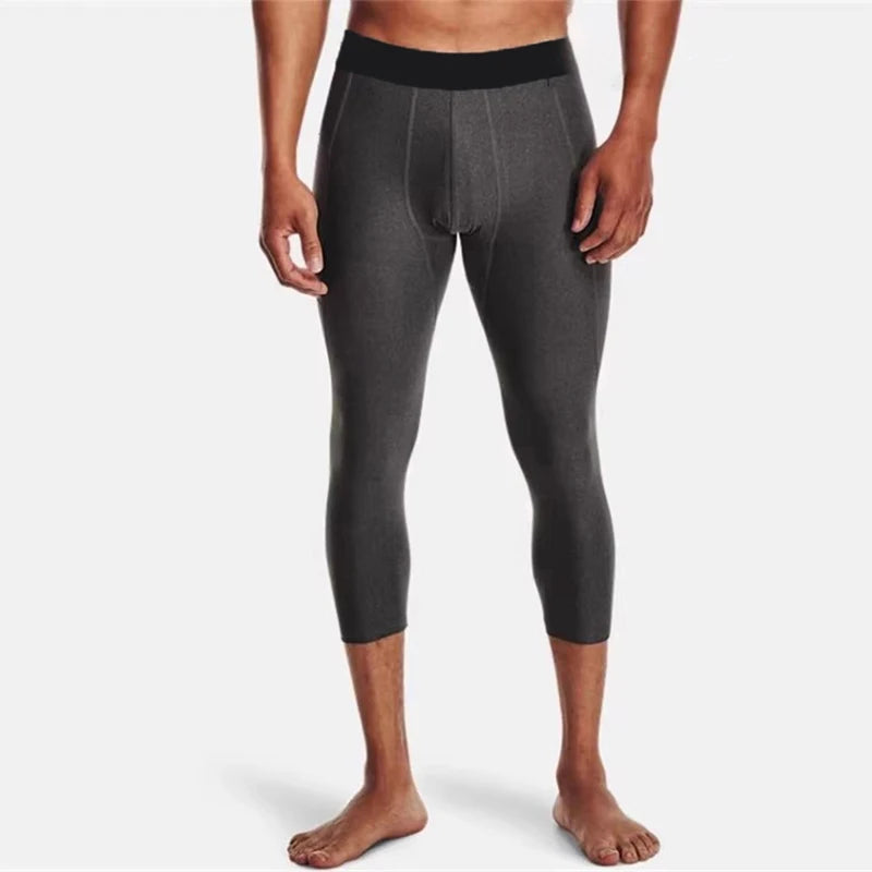 Men's Cropped Training Leggings for Gym and Running