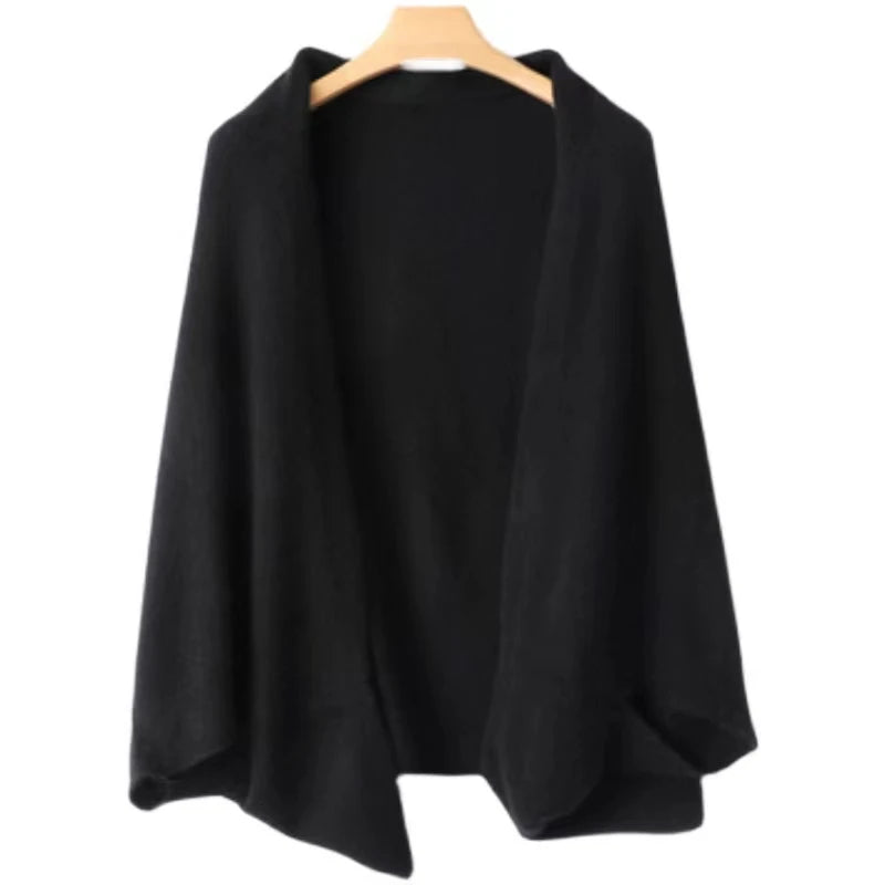 Cropped Open Knit Cardigan for Layering over Outfits