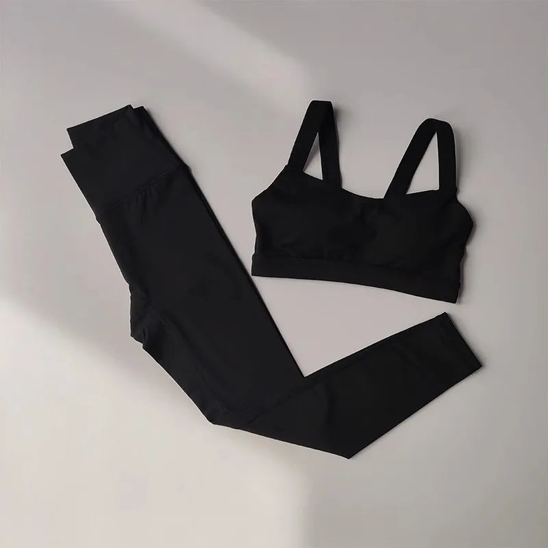 Women's Sports Bra and High Waist Leggings Set
