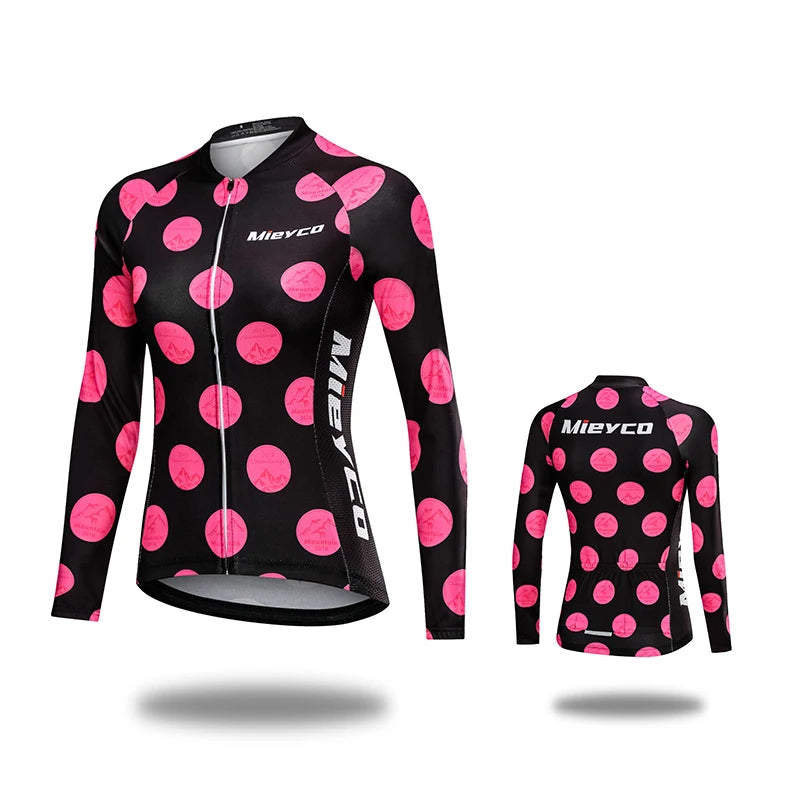 Women Cycling Jersey Long Sleeve Breathable Lightweight Spring Autumn Road Bike Top