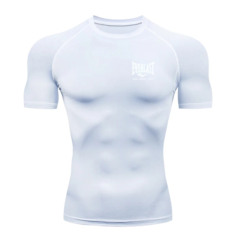 Fitted Crew Neck Short Sleeve Compression T Shirt