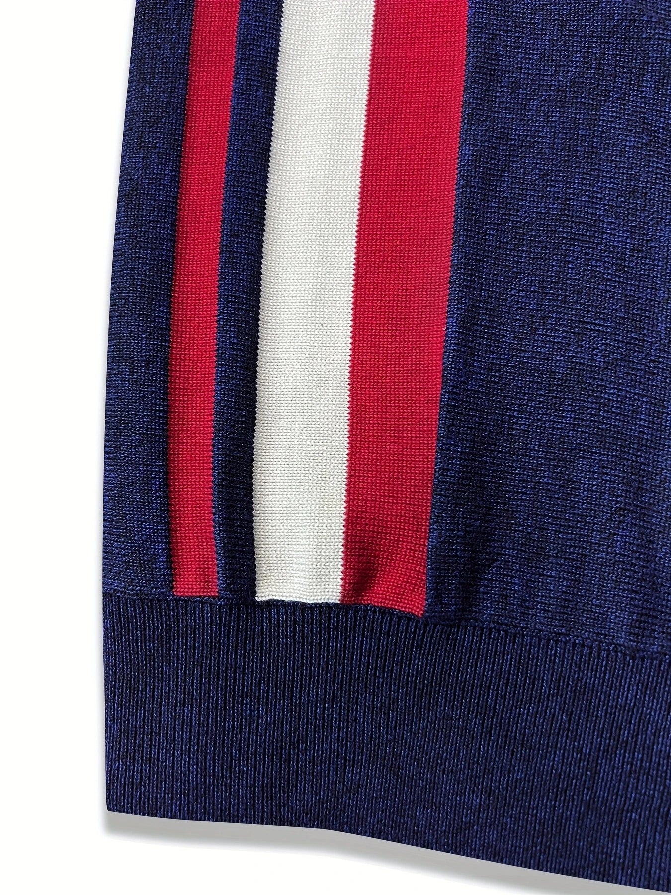Men's Contrast Stripe Button Front Knit Cardigan