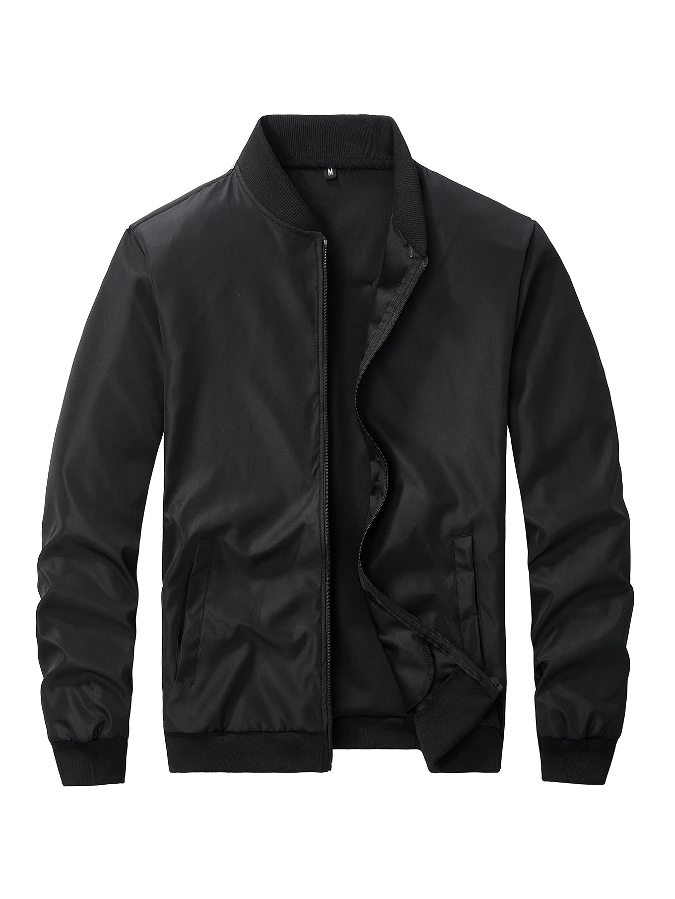 Men's Short Baseball-Collar Zip-Front Jacket