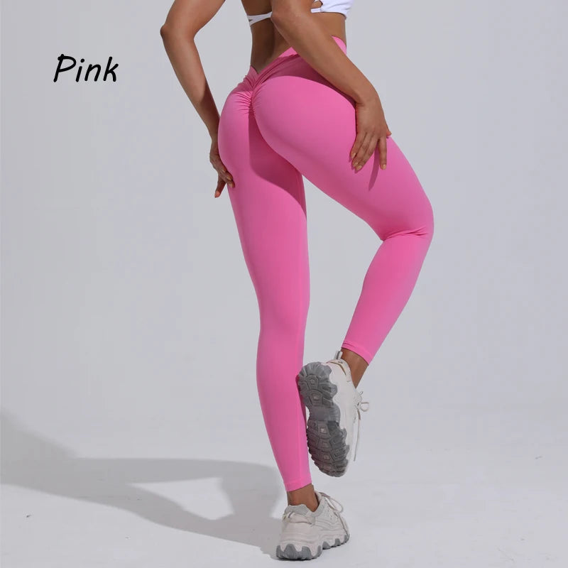 Women's V Back Full Length Leggings For Workout Outfits
