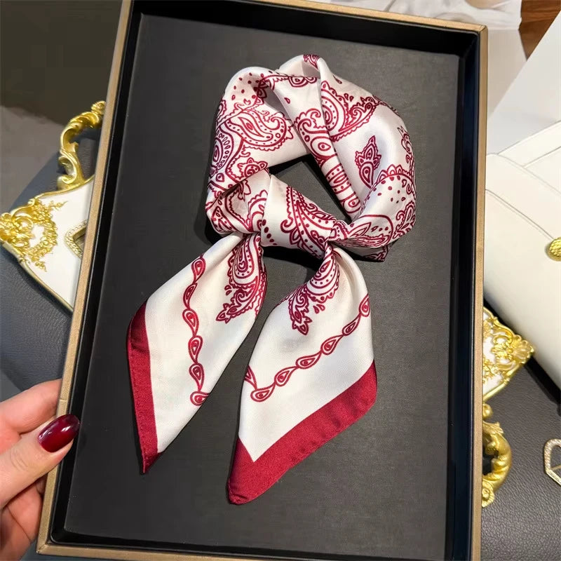 Paisley Print Square Scarf for Head and Neck Styling