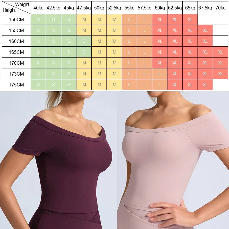 Women's Off-Shoulder Short-Sleeve Workout Top
