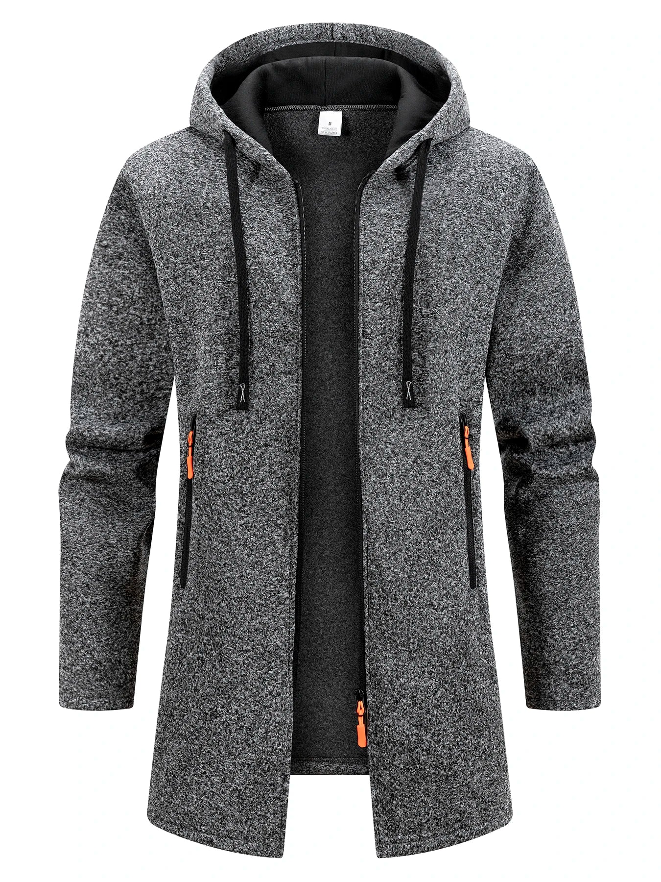Long Sleeve Hooded Casual Coat with Extended Hem Silhouette