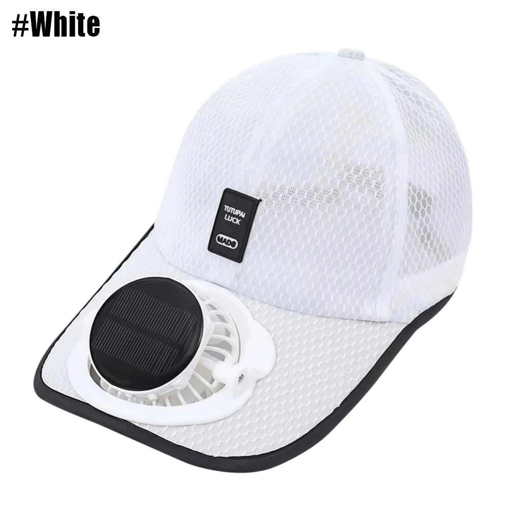 Mesh Baseball Cap with Built In Fan and Adjustable Back