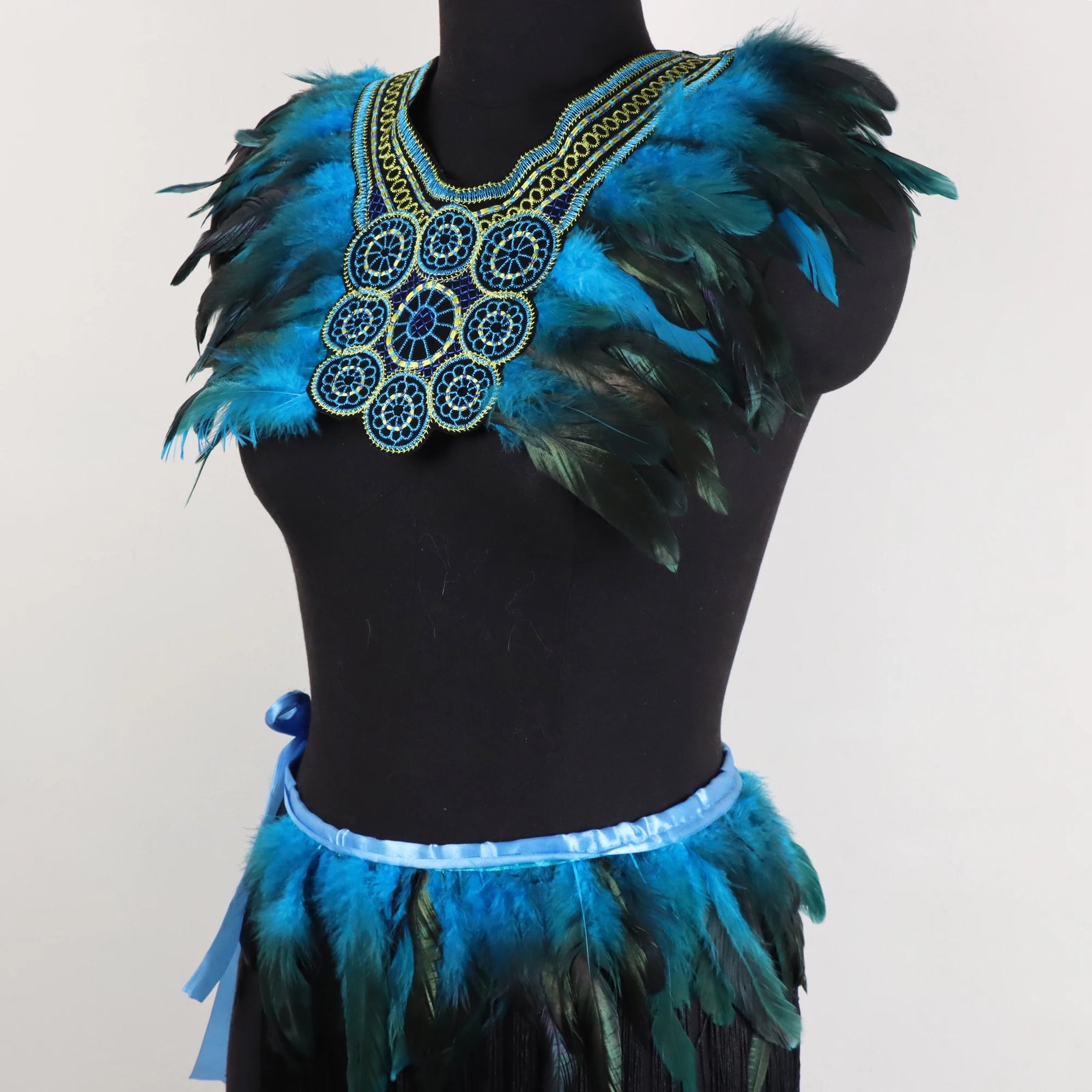 Feather Trim Shoulder Cape for Layering over Outfits