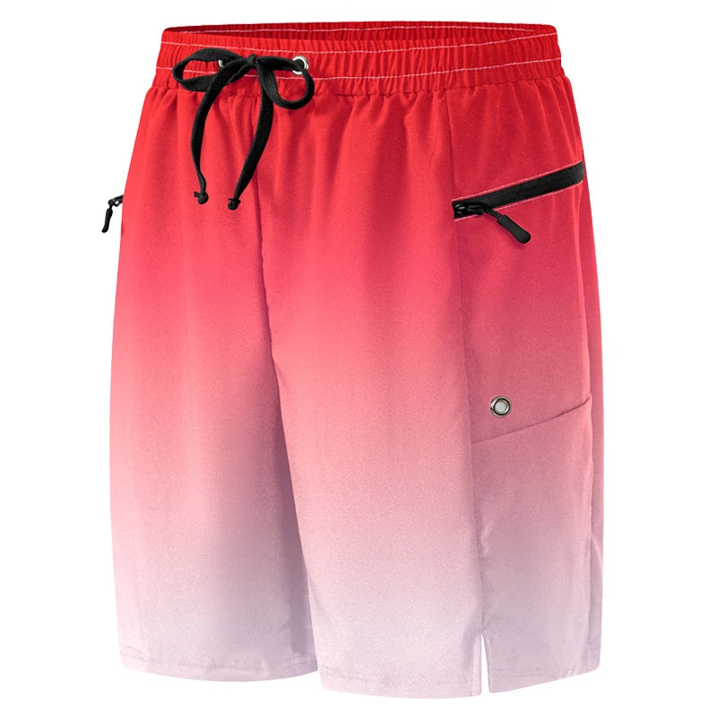 Men's Swim Shorts with Zipper Pockets and Mesh Liner for Beach and Pool Wear