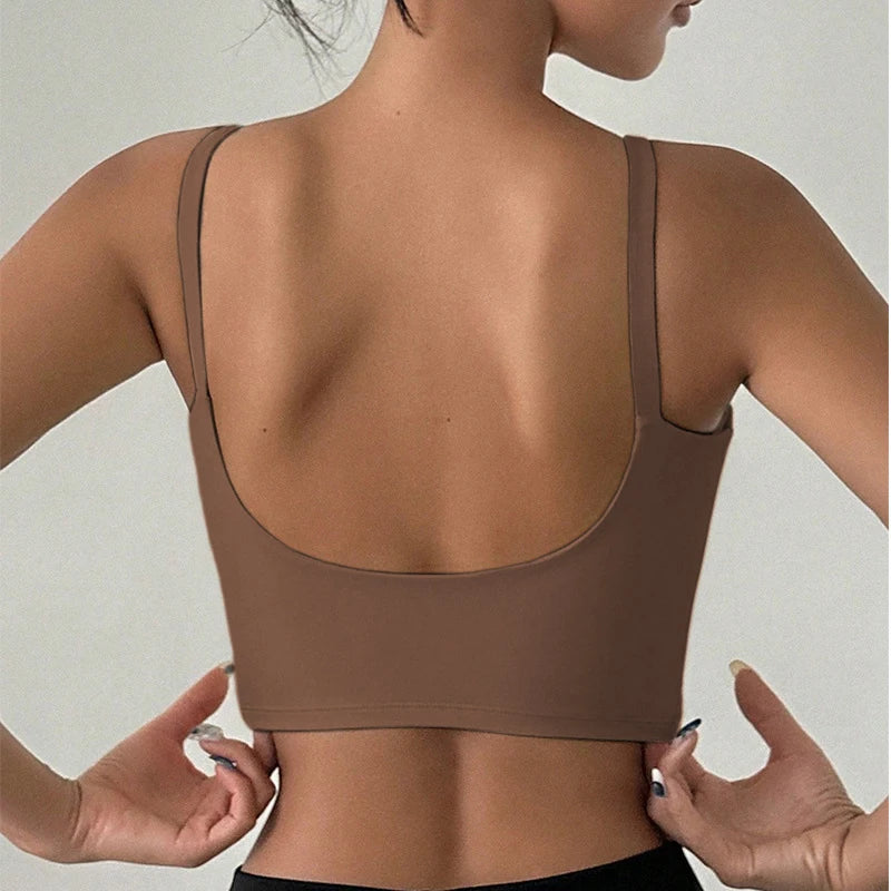 Women's Scoop Neck Wide Strap Sports Bra