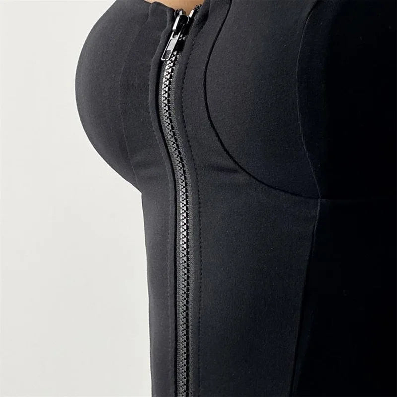 Women's Square-Neck Zip-Front Workout Jacket