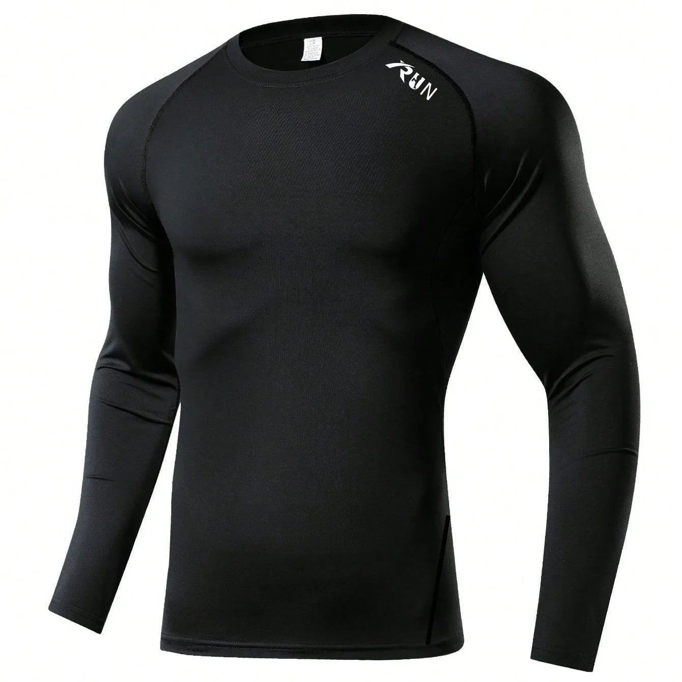 Fitted Crew Neck Long Sleeve Compression T Shirt