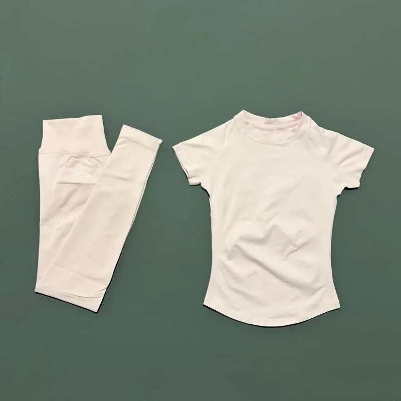 Women's Tee And Leggings Yoga Set For Workout Outfits