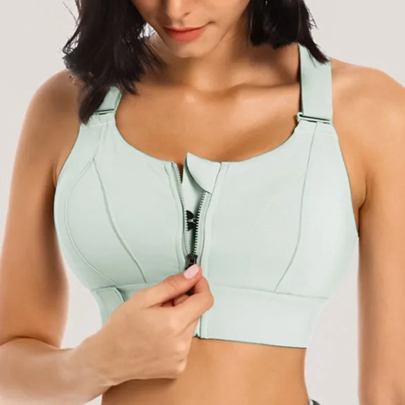 Women's Zip-Front Sports Bra