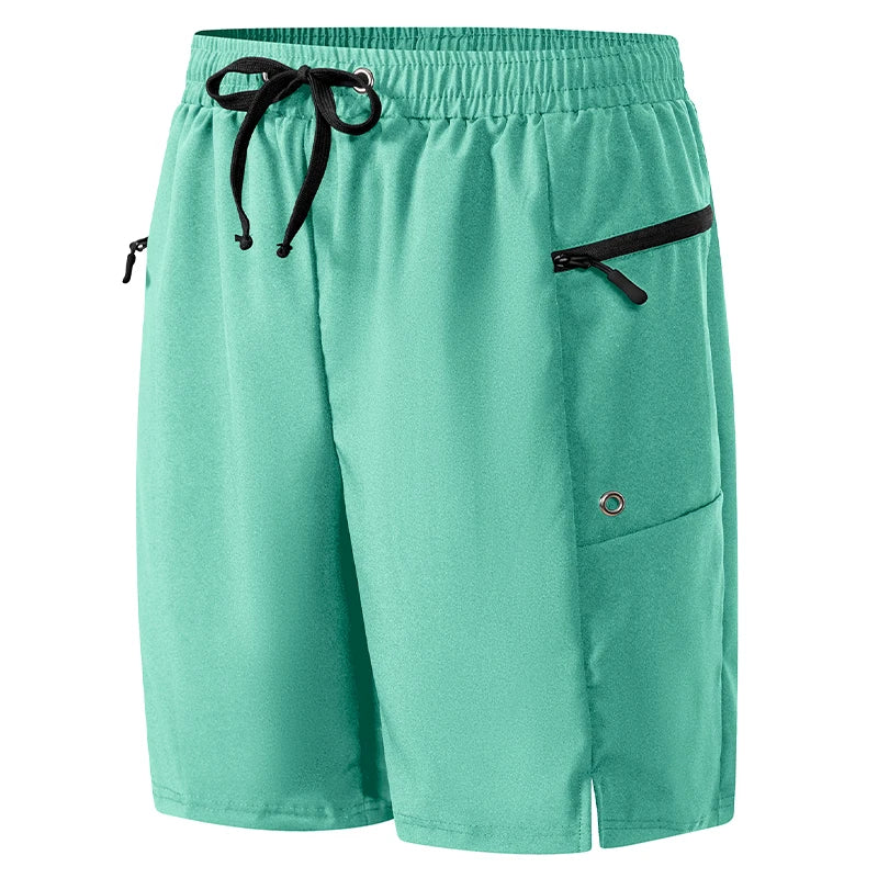 Men's Swim Shorts with Zipper Pockets and Mesh Liner for Beach and Pool Wear