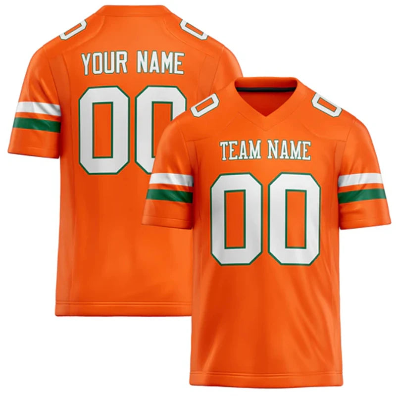Orange Number Football Short Sleeve Jersey For Sports Outfits