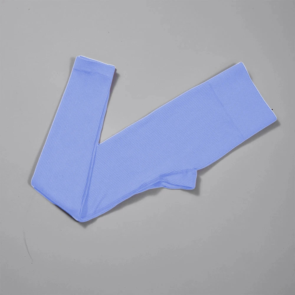 Women's Ribbed Full Length Leggings For Workout Outfits