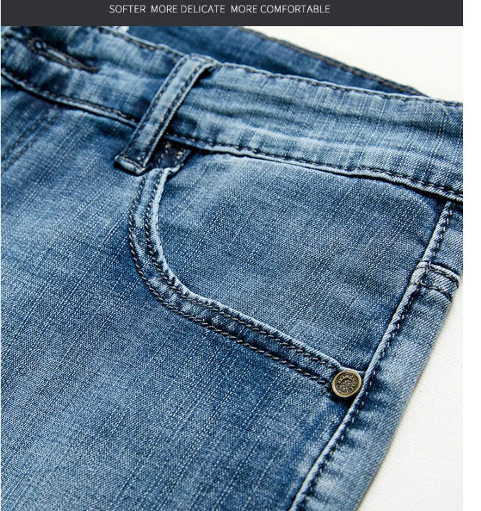 Men's Straight Cut Denim Shorts for Casual Everyday Wear