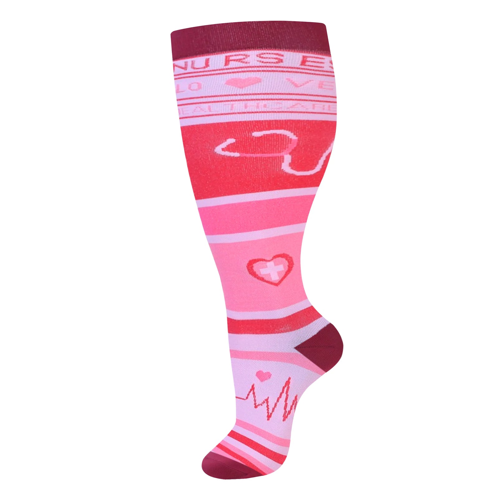 Plus Size Knee High Compression Socks with Pattern Options