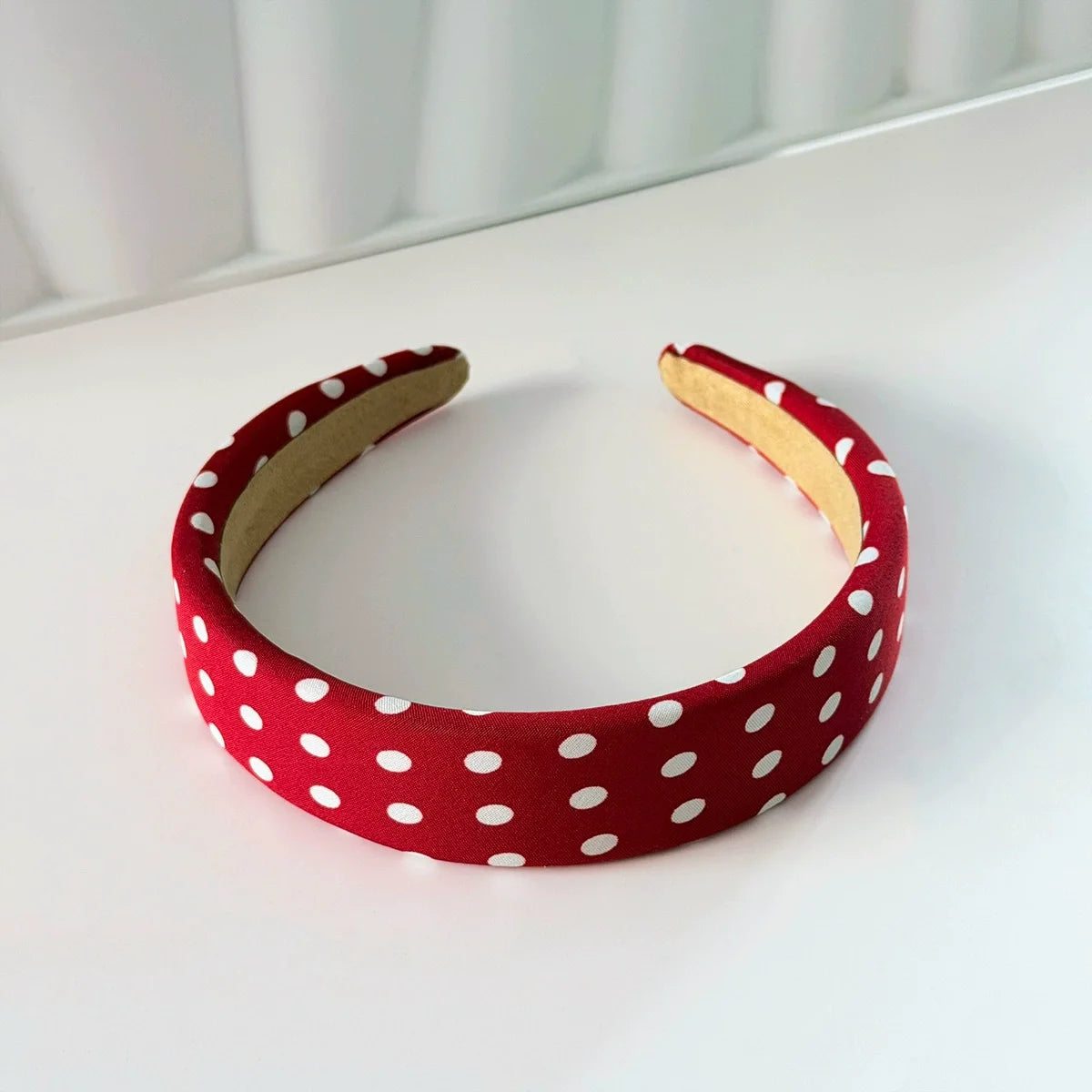Polka Dot and Button Style Fabric Headband for Hair Styling