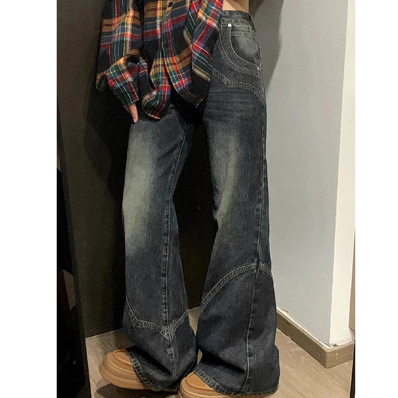 Women's Dark Denim Loose Fit Denim Jeans For Everyday Outfits