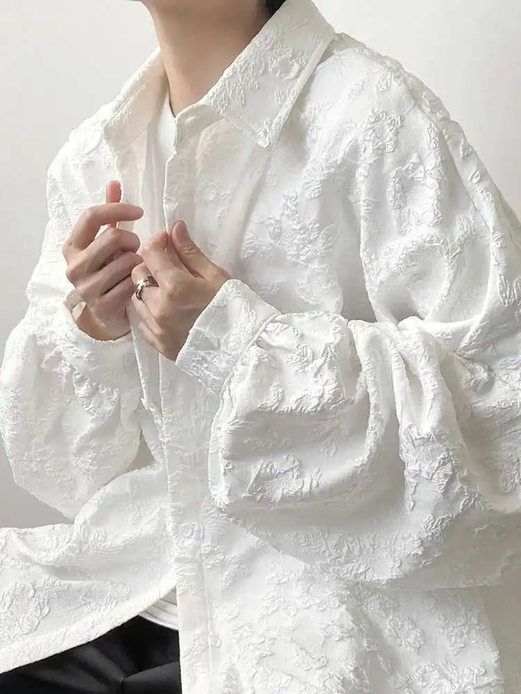 Women's Textured Stand Collar Loose Shirt
