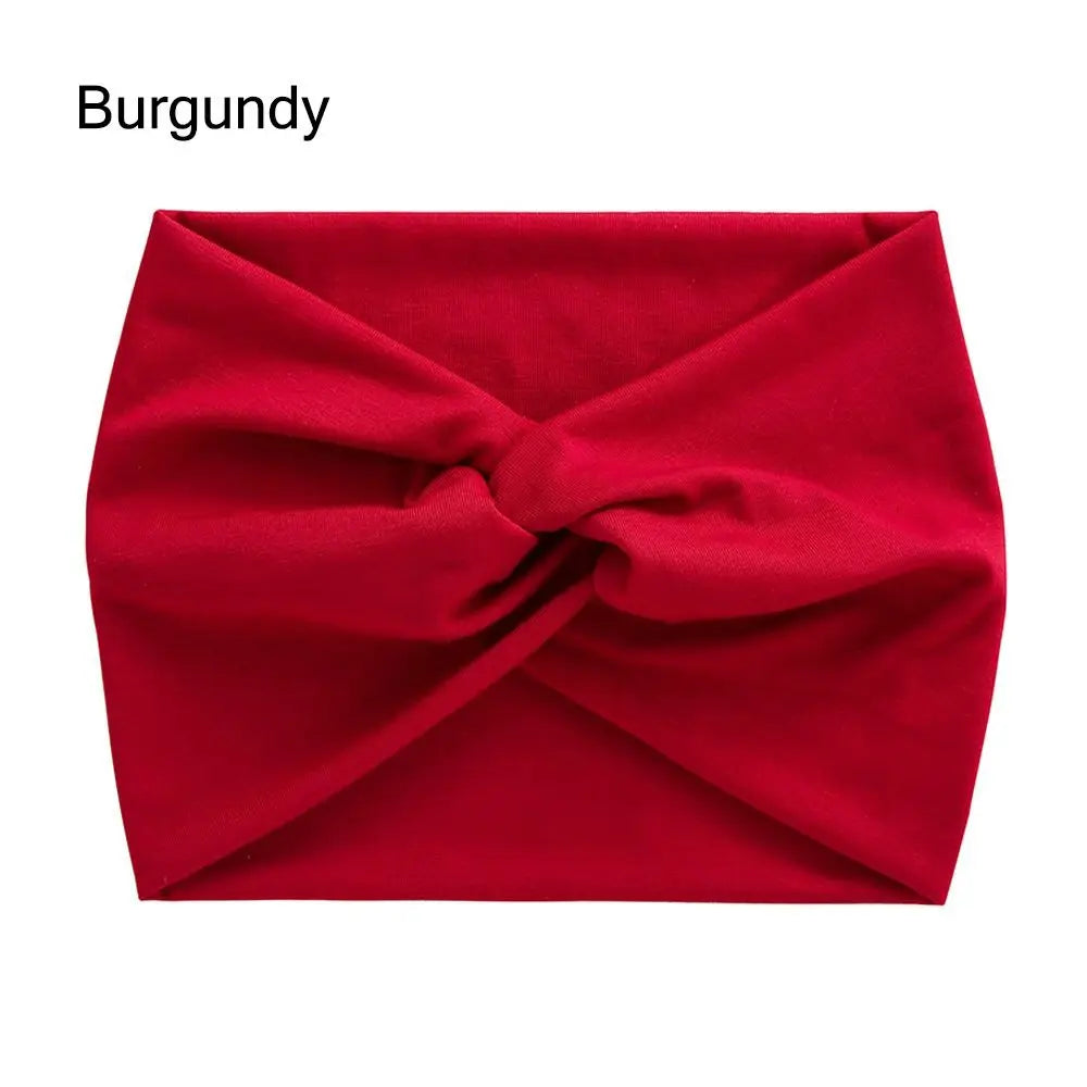Wide Twist Front Fabric Headband in Solid and Printed Styles
