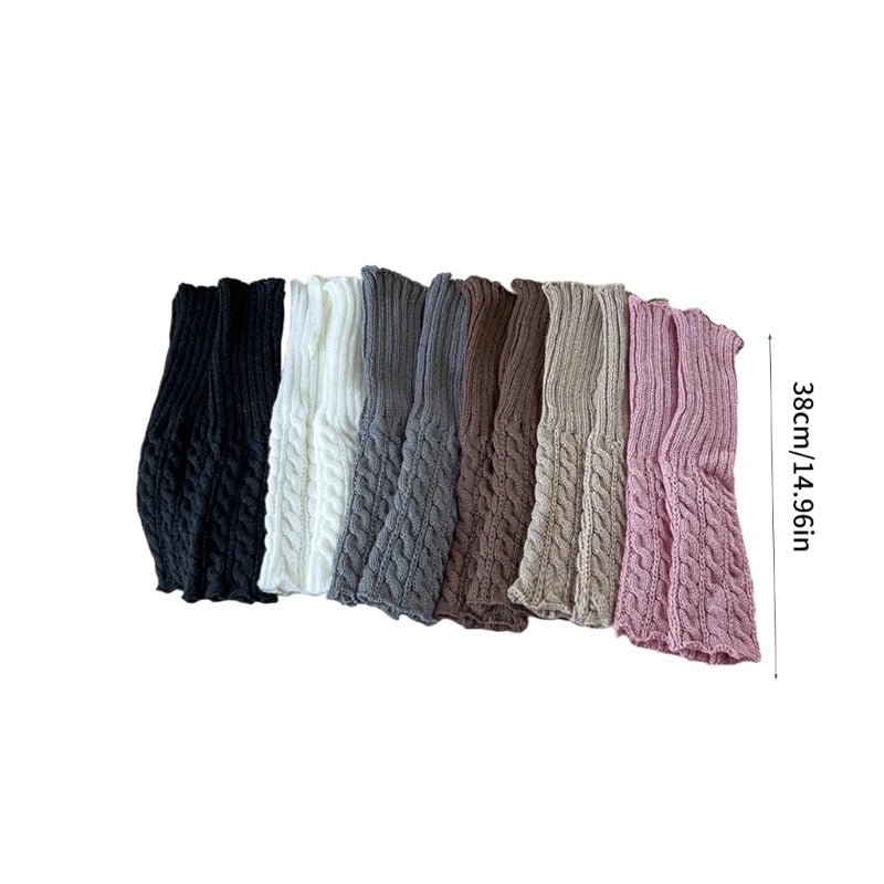 Children's Cable Knit Leg Warmers with Solid Color Options