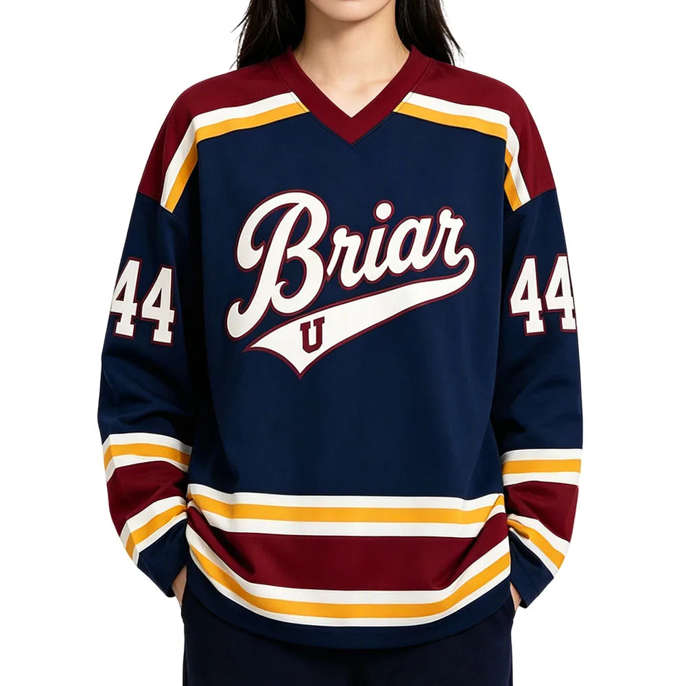 Briar University Number Graphic Long Sleeve Jersey For Sports Outfits