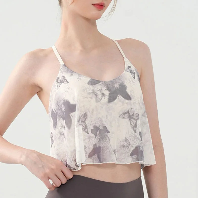 Women's Swing-Hem Camisole Workout Crop Top
