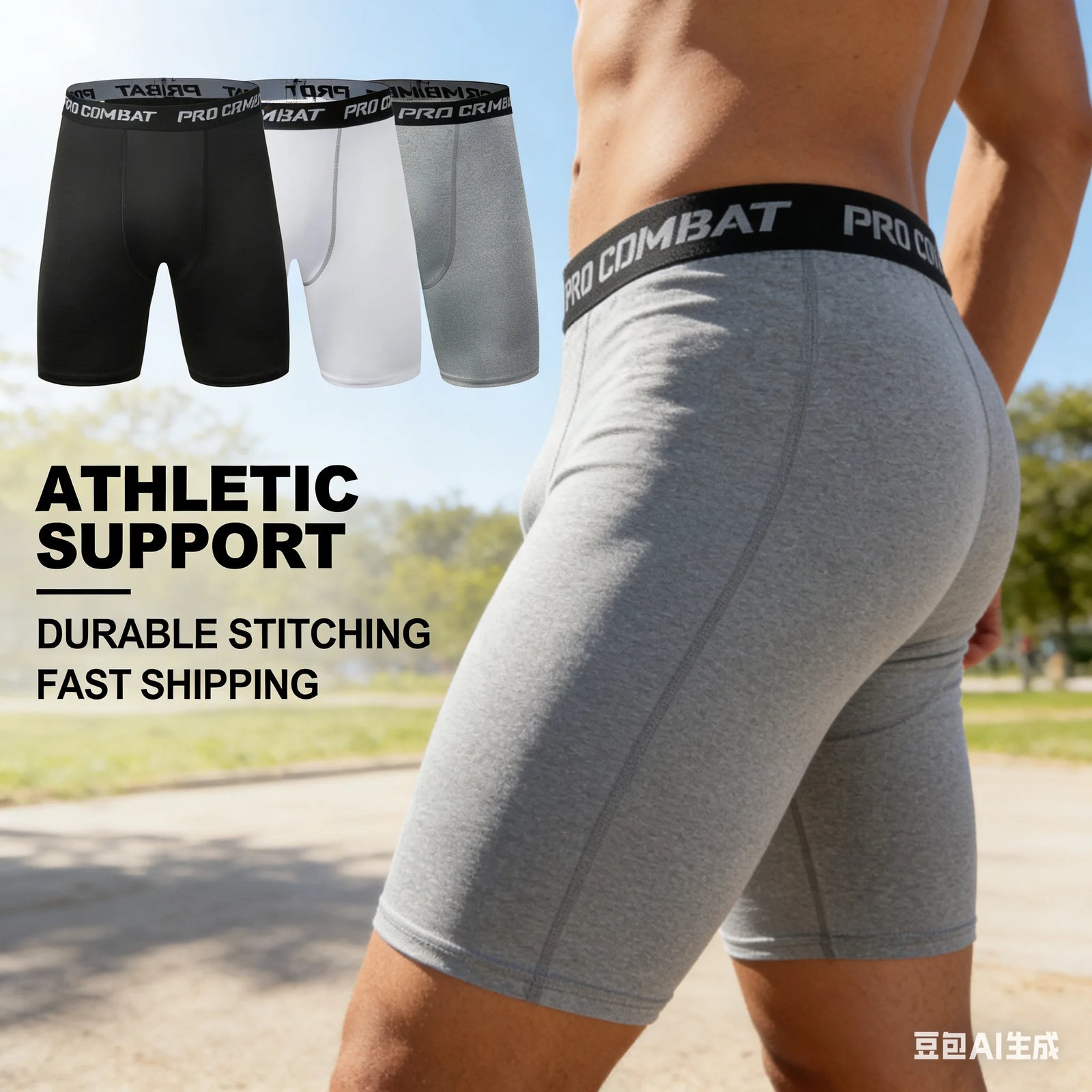 Men's Fitted Training Shorts for Gym and Running