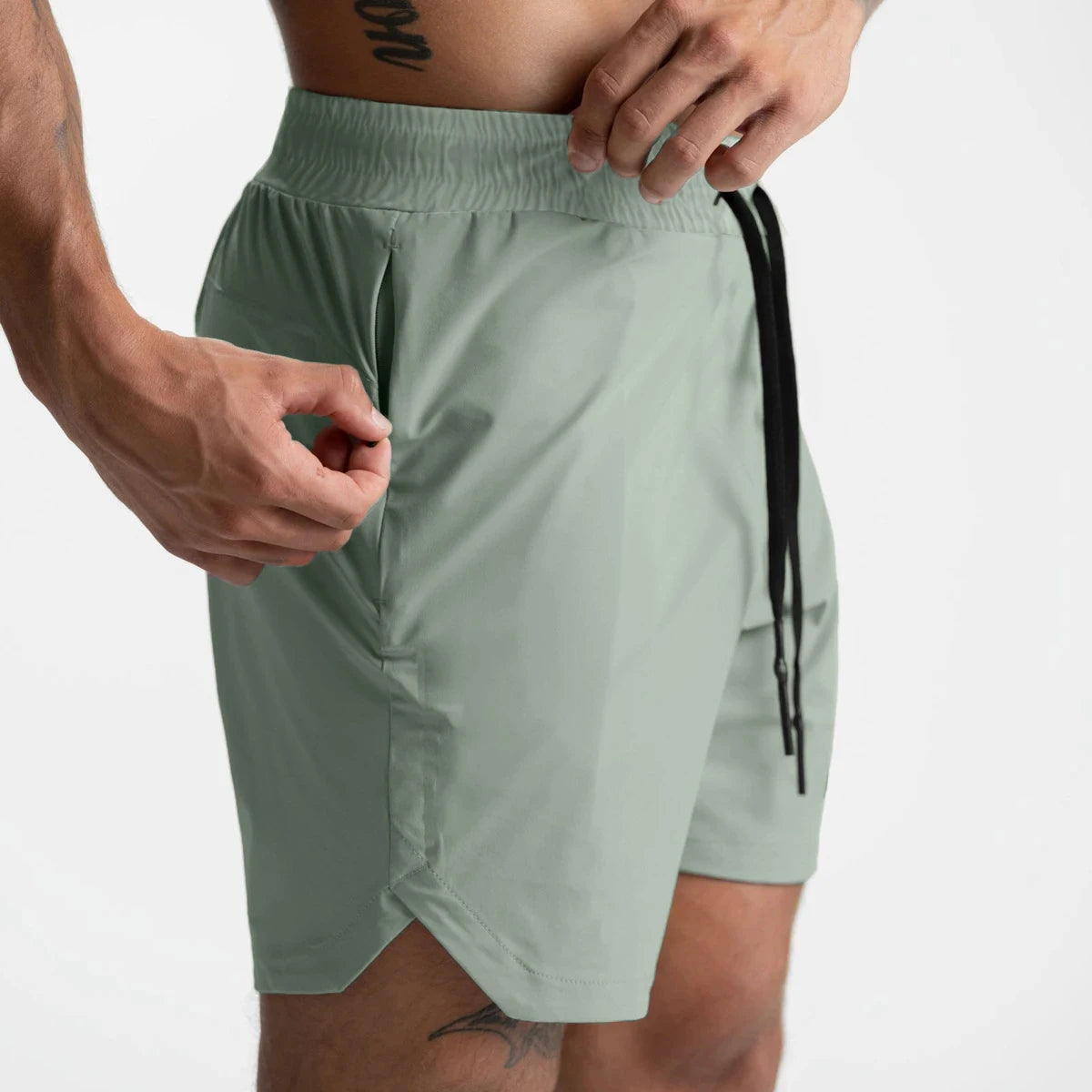 Men's Drawstring Sports Shorts with Inner Liner and Pockets