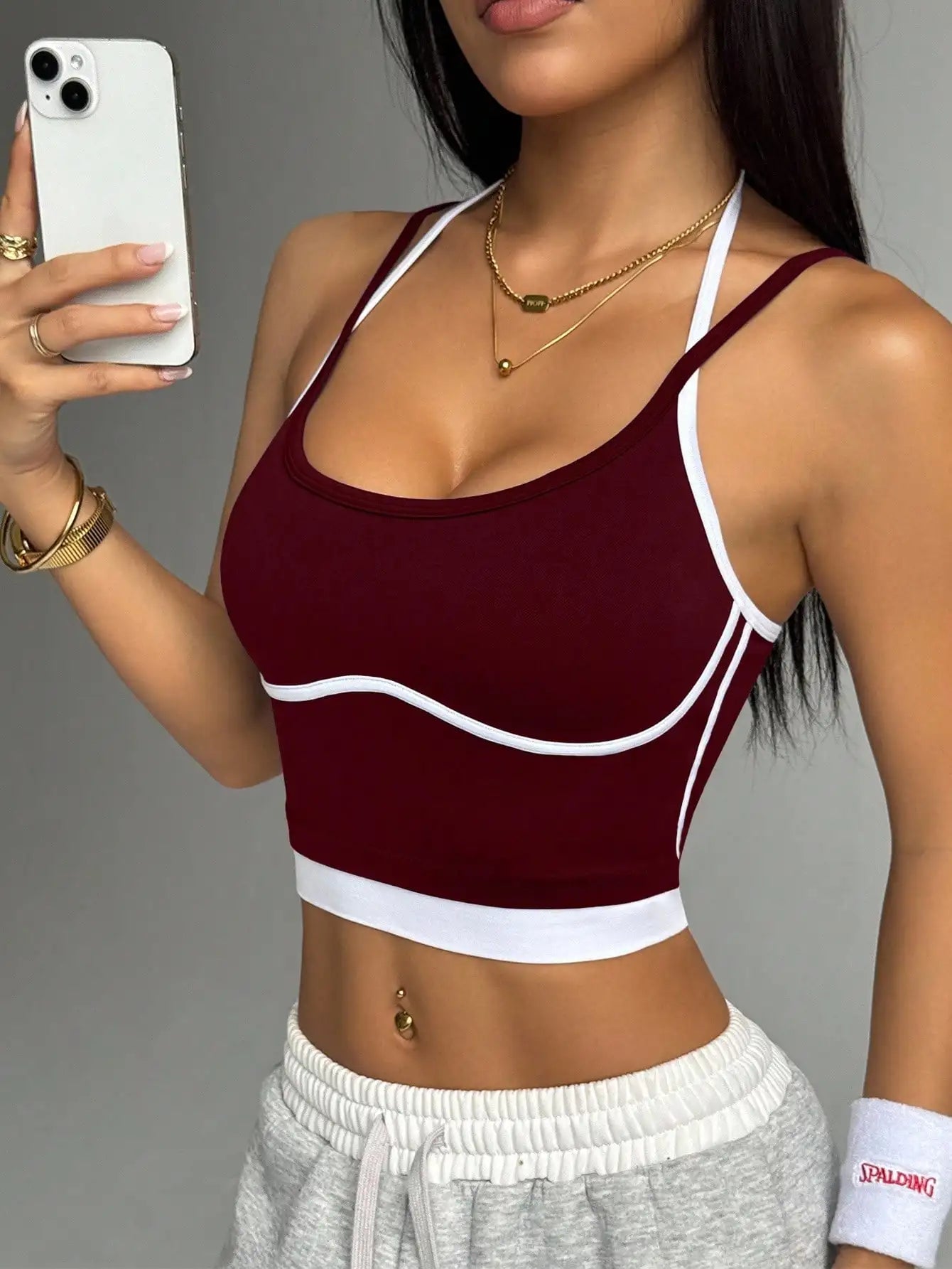 Women's Contrast-Trim Sports Bra