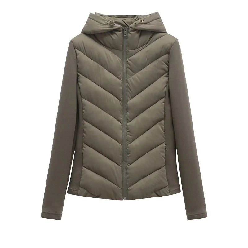 Women's Hooded High-Collar Zip-Front Jacket