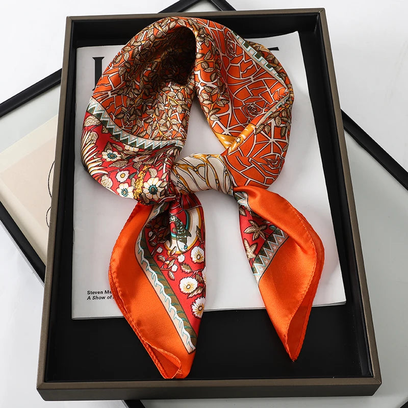 Floral Print Large Square Scarf for Draped Wrap Styling